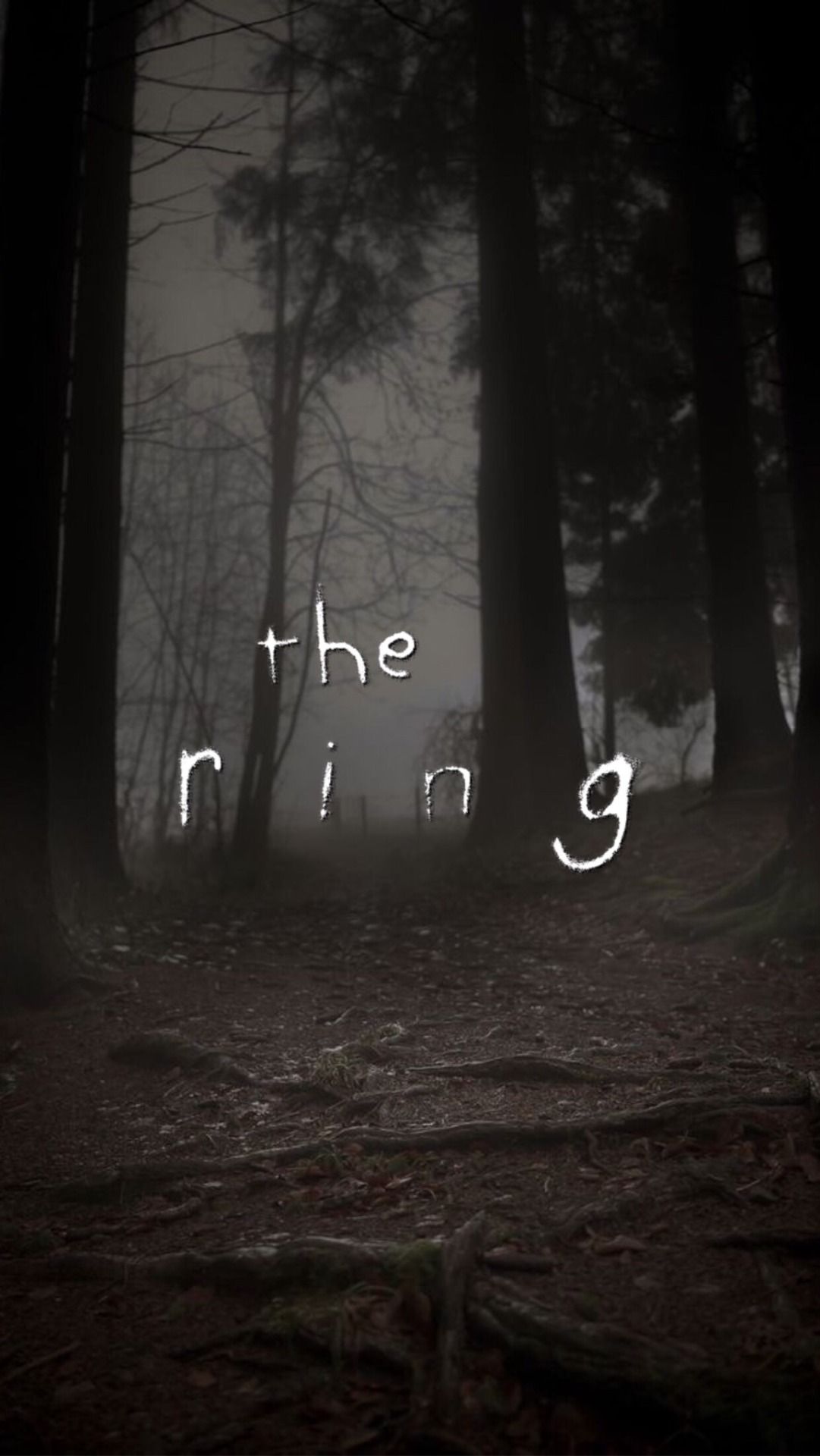 Ring, Dunkler Wald, Nebel, Filmtitel, Full HD, Hintergrundbild fürs Handy