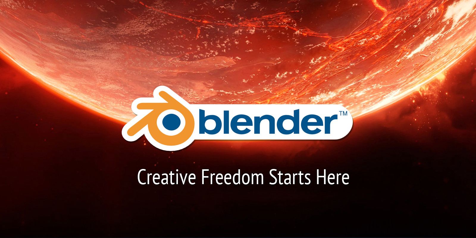 Blender, Creative Freedom Starts Here, Logo, Roter Planet, Weltraum, HD, Windows-Hintergrundbild