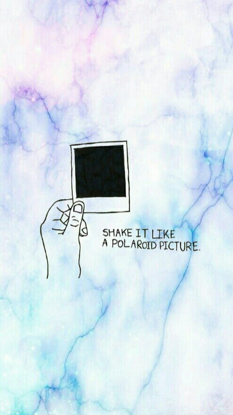 Polaroid, Hand, Zitat, Marmor, Pastell, HD, Hintergrundbild fürs Handy