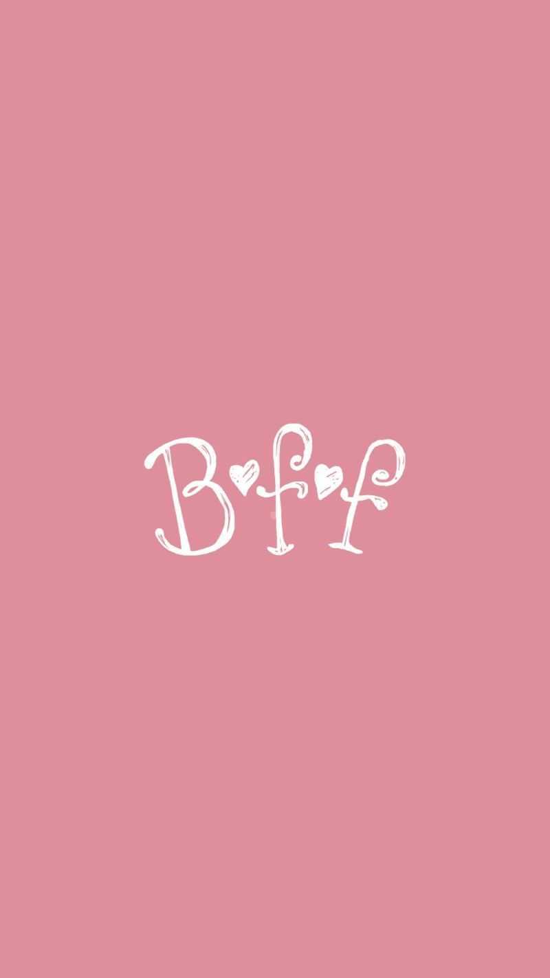 BFF, Schriftzug, Altrosa, Minimalistisch, HD, Sperrbildschirm fürs iPhone
