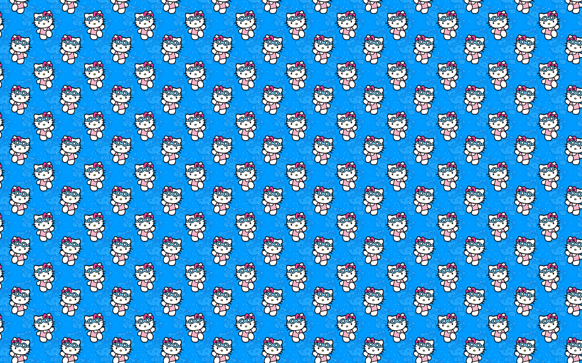 Hello Kitty, Muster, Blau, 16:10, Full-HD-Hintergrundbild für den Desktop