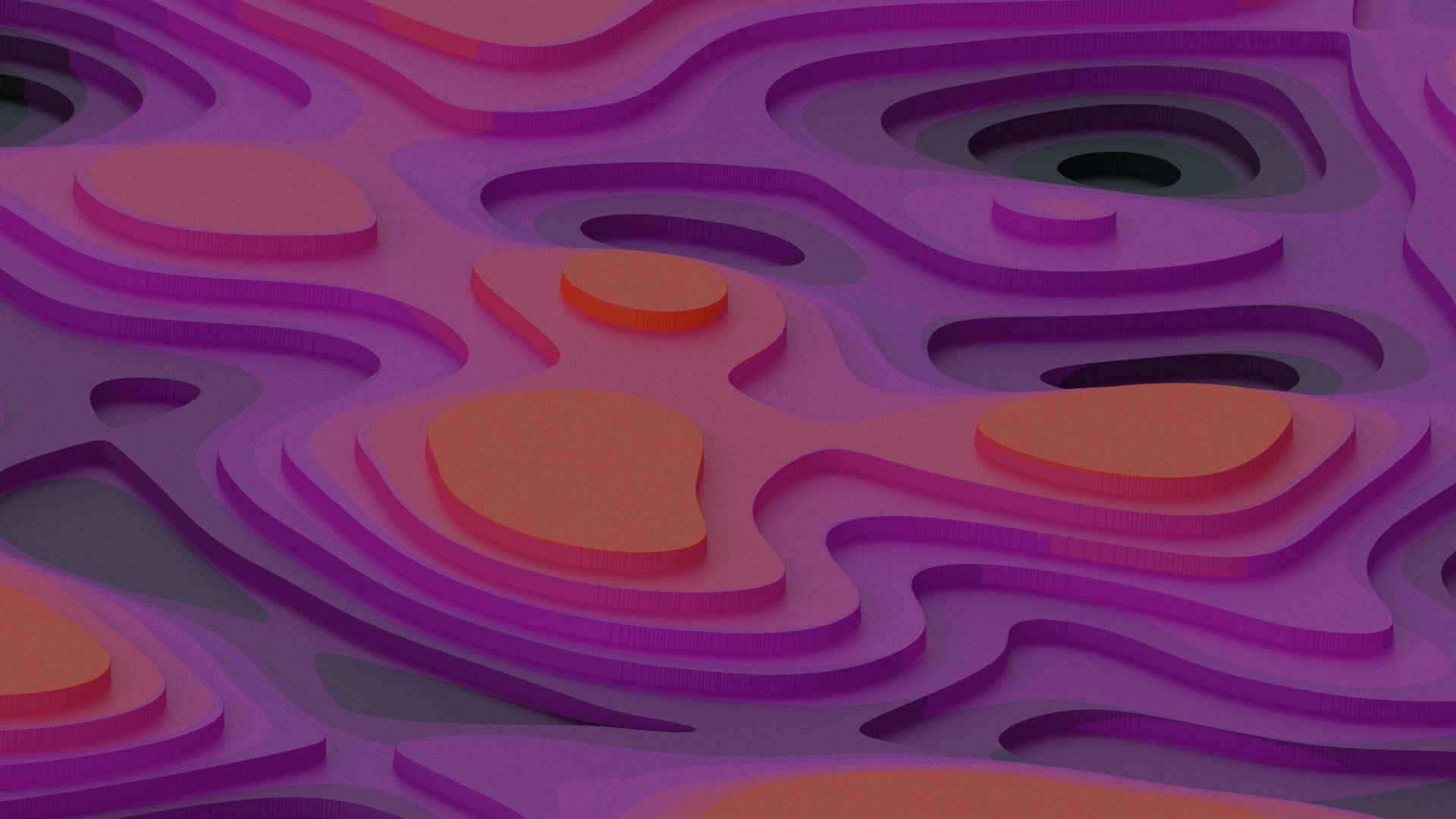 Schichten, Papierschnitt-Effekt, Lila, Orange, Abstrakt, 1920x1080, Desktop-Hintergrund