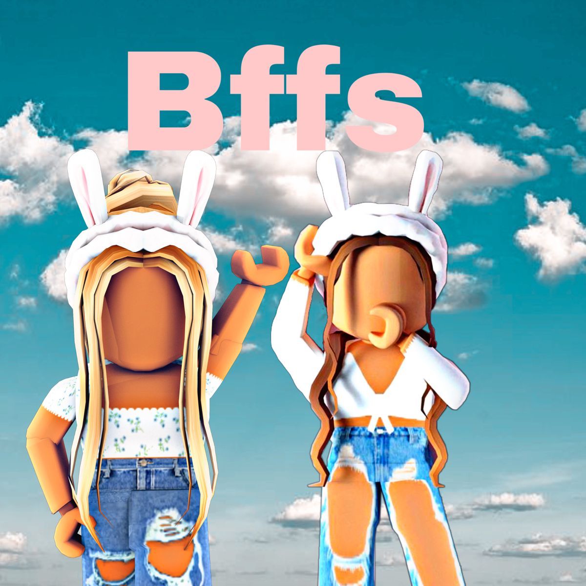 Roblox, BFFs, Hasenohren, Himmel, Hintergrundbild für iPad und Tablet