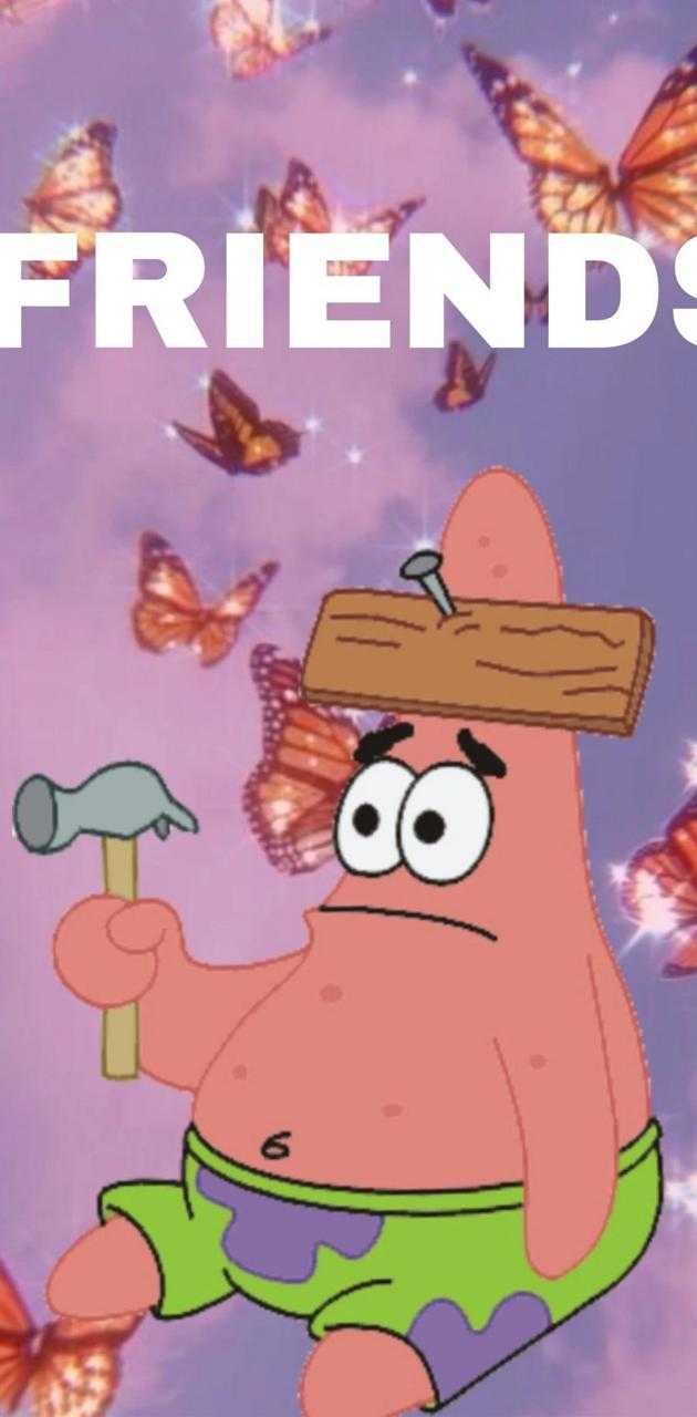 Patrick Star, SpongeBob Schwammkopf, Friends, Schmetterlinge, Sperrbildschirm fürs iPhone