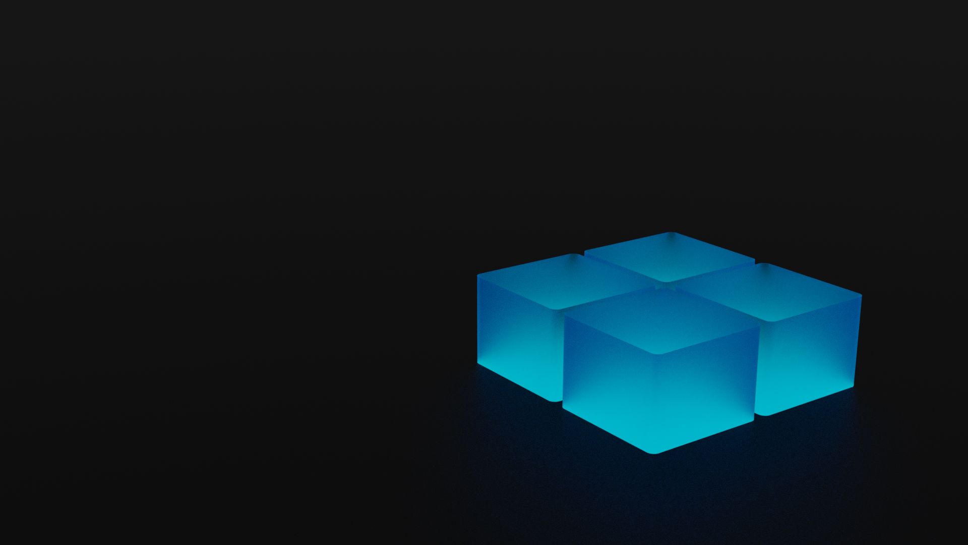 Würfel, Glas, Türkis, Dunkel, Minimalistisch, 3D-Rendering, Full HD, Desktop-Hintergrund