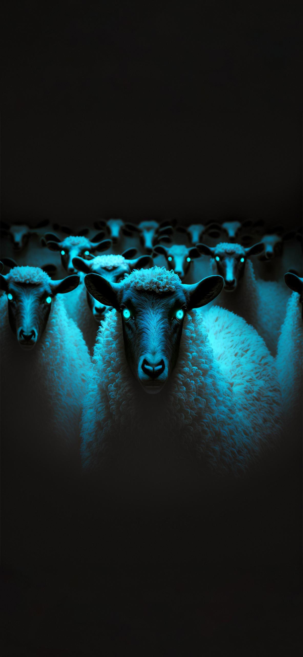 Blaues Leuchten, Dunkel, Minimalistisch, Unheimlich, Full HD, Sperrbildschirm fürs iPhone