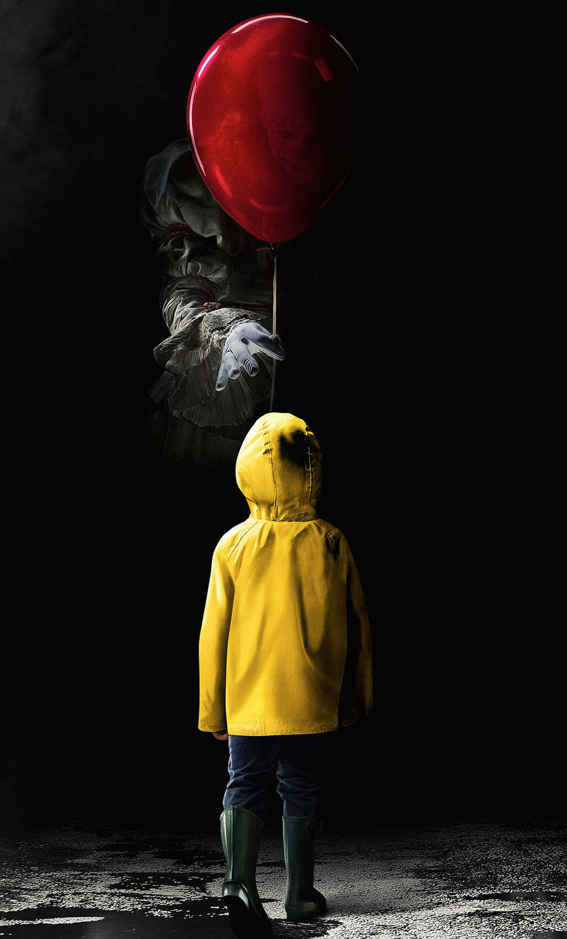 Es, Georgie Denbrough, Pennywise, Roter Ballon, Gelber Regenmantel, Full HD, Handy-Hintergrundbild