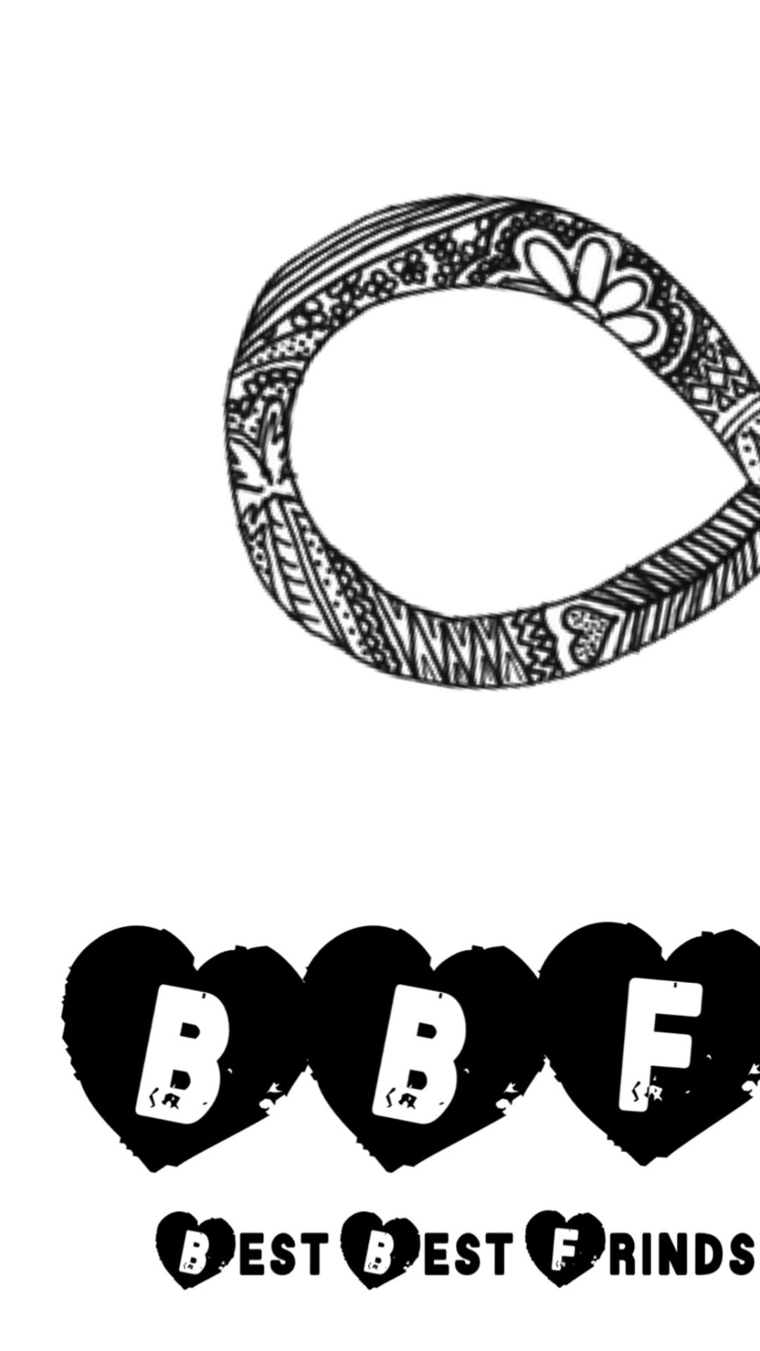 Best Best Friends, Herzen, Ring, Schwarz-Weiß, Full HD, Handy-Hintergrund im Hochformat
