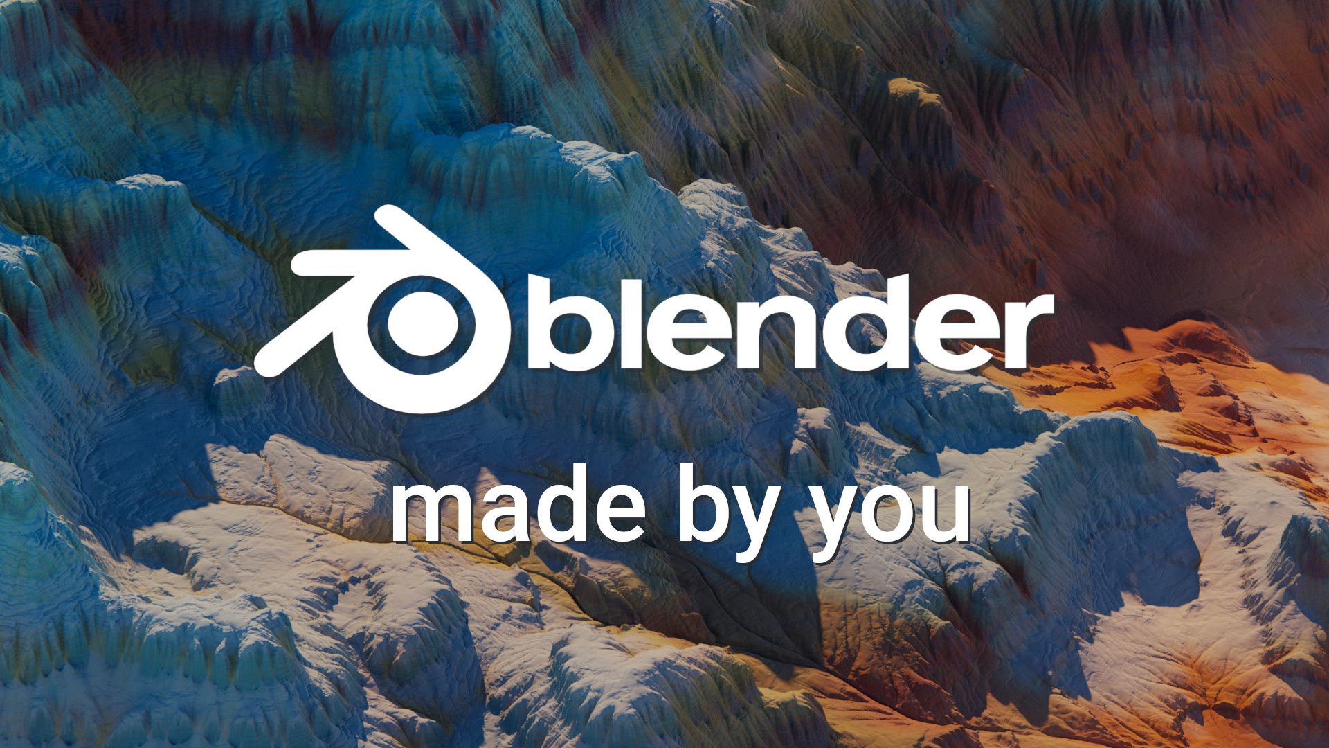 Blender, Made by You, Logo, Berglandschaft, Bunt, 1920x1080, Full-HD-Hintergrundbild für PC