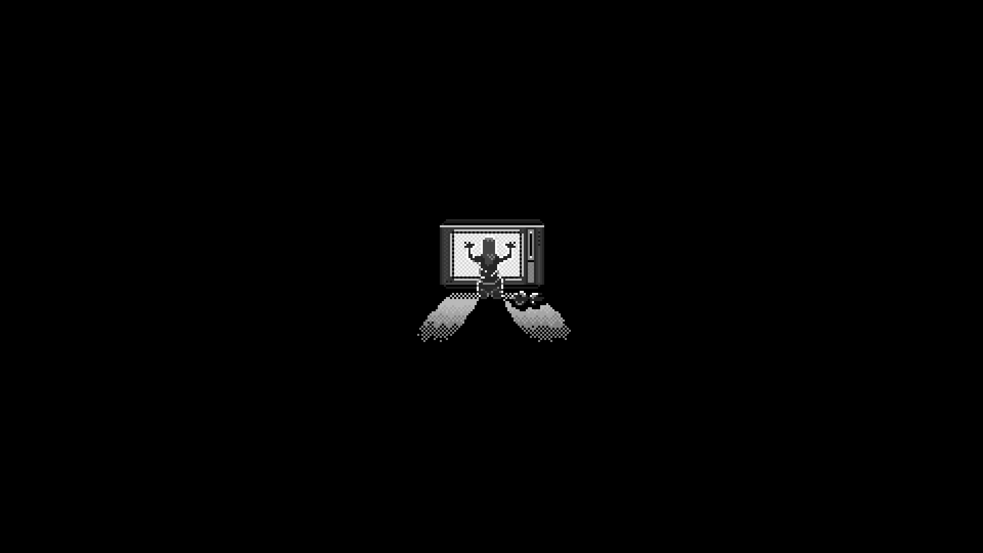 Fernseher, Gestalt, Schwarzer Hintergrund, Minimalistisch, Full HD Wallpaper