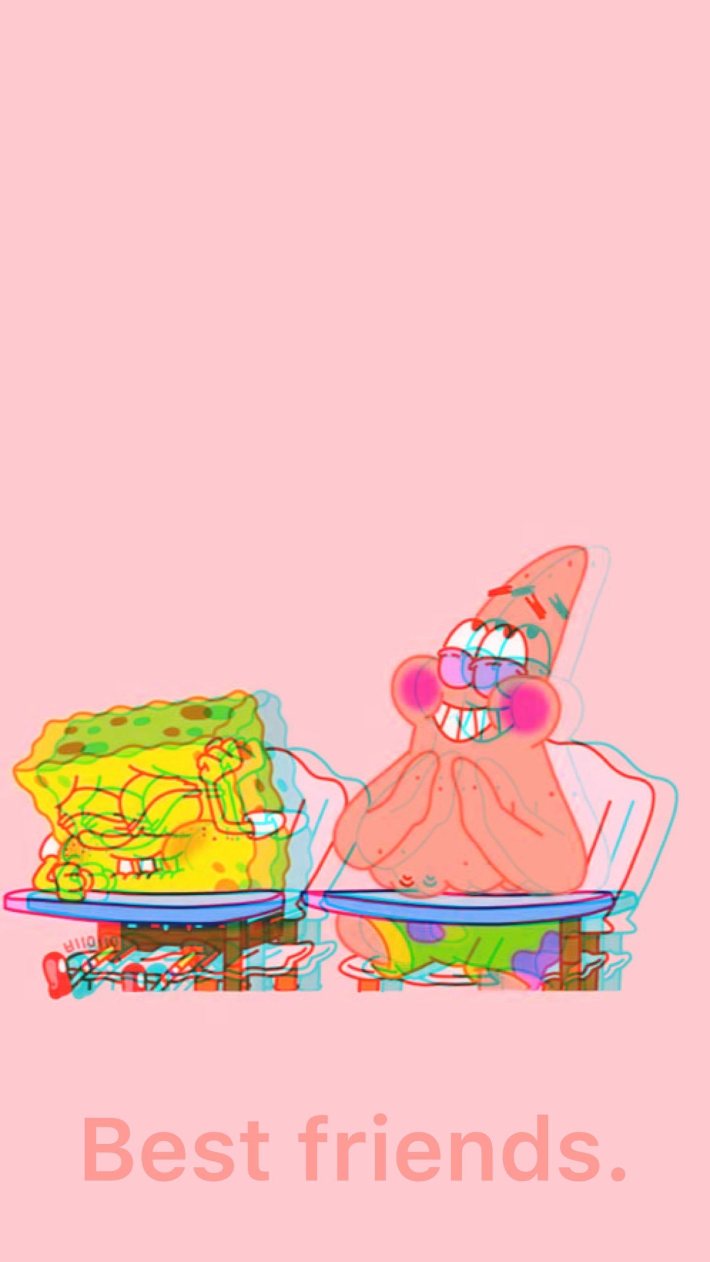 SpongeBob Schwammkopf, Patrick Star, Best friends, Rosa, QHD+, Handy-Hintergrundbild