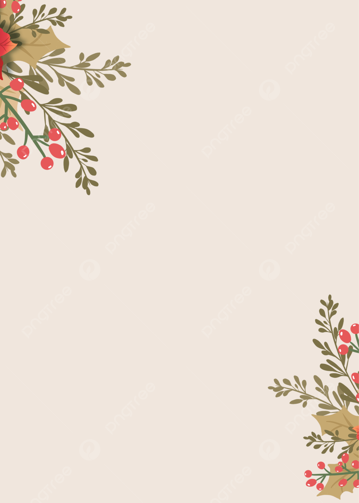 Rosenranken, Aquarell, Beiger Hintergrund, Ecken, Minimalistisch, Full HD Wallpaper