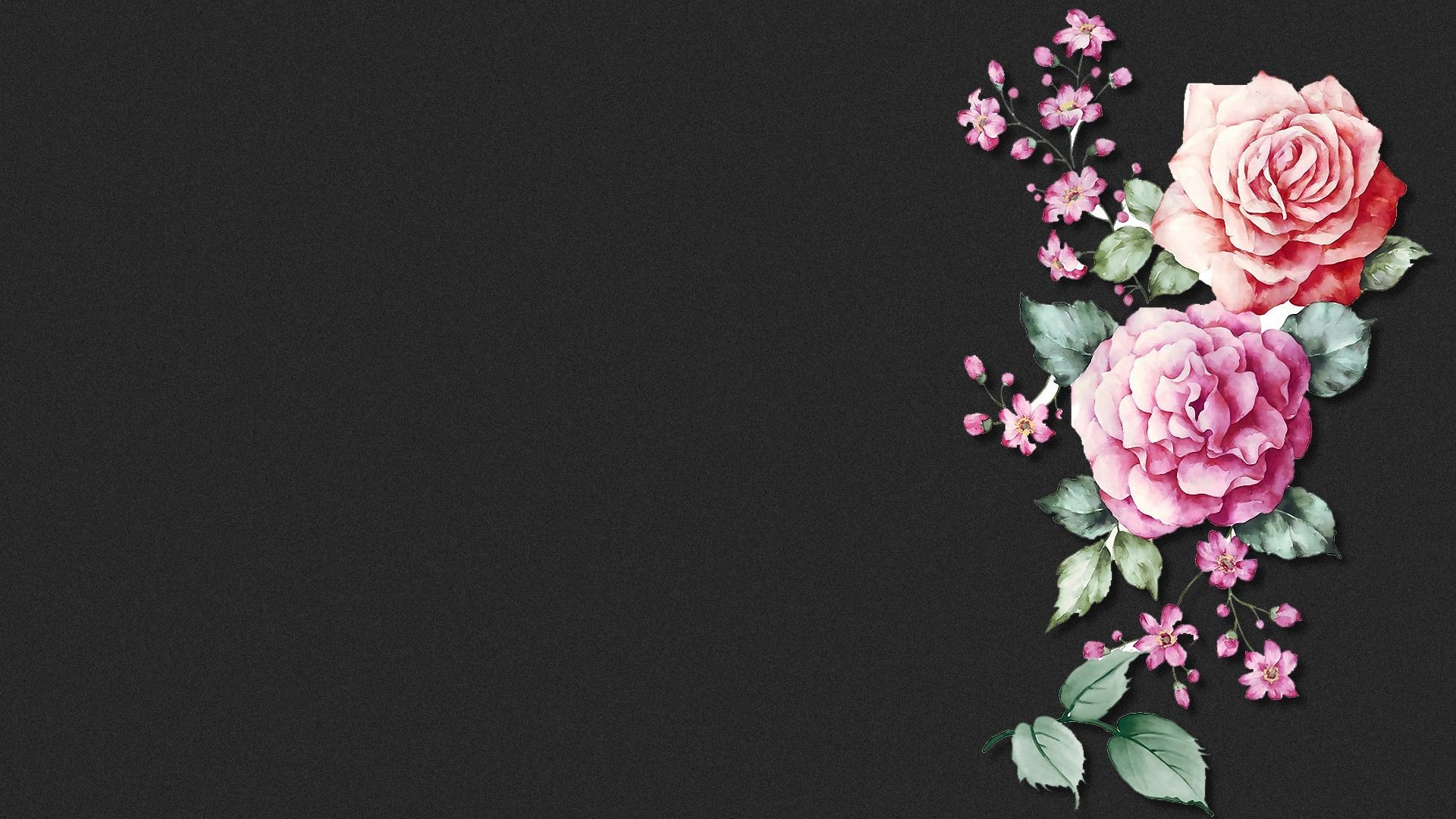 Rosen, Pfingstrosen, Blumenarrangement, Schwarzer Hintergrund, Rosa, Full HD Wallpaper