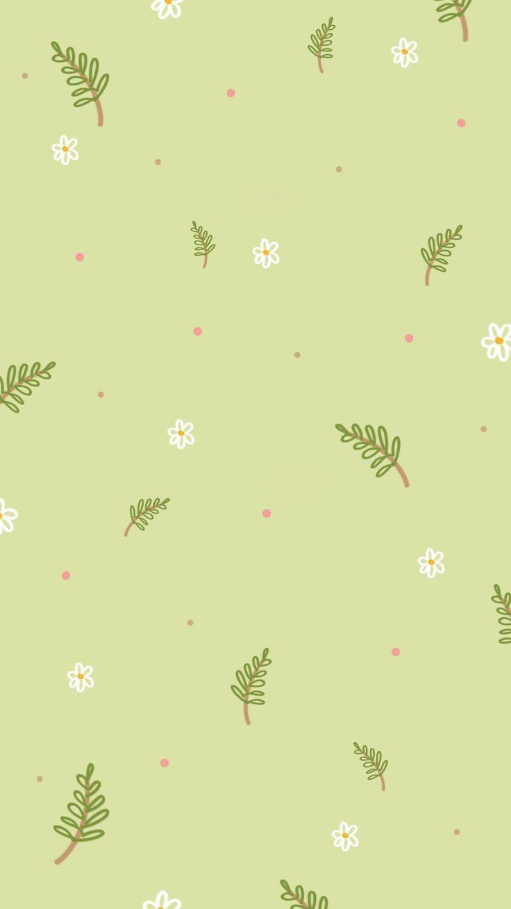 Blätter, Gänseblümchen, Hellgrün, Muster, Pastell, HD, Sperrbildschirm fürs iPhone