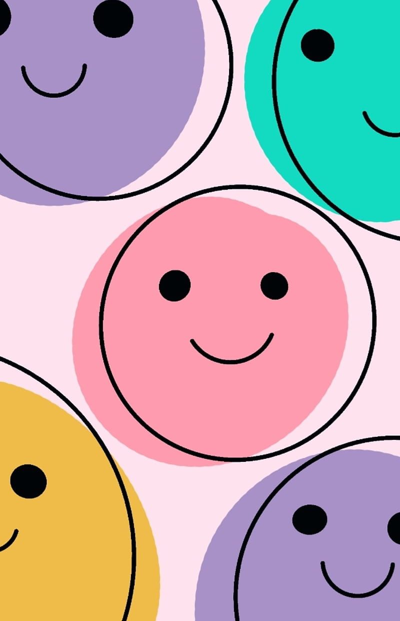 Smileys, Pastellfarben, Rosa, Lila, Großaufnahme, HD, Handy-Hintergrund im Hochformat