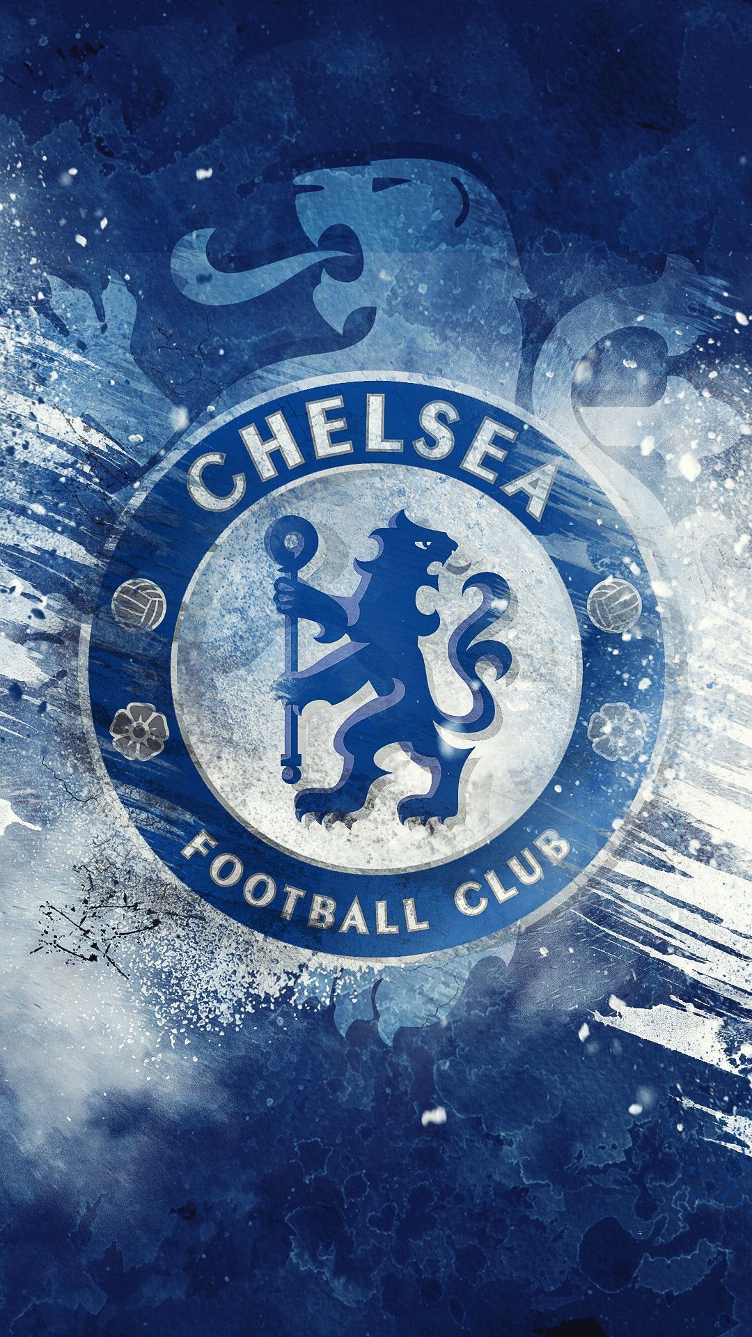 Chelsea FC, Wappen, Grunge, Blautöne, Hochformat, Full HD, Sperrbildschirm fürs iPhone