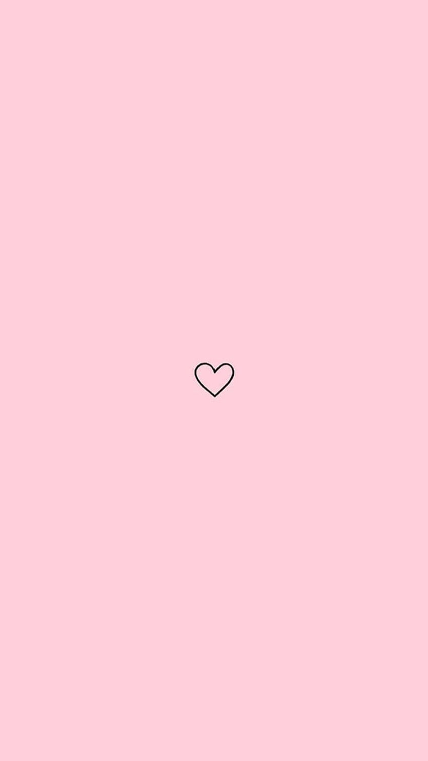 Herz, Minimalismus, Rosa Hintergrund, Schlicht, HD, Sperrbildschirm fürs iPhone