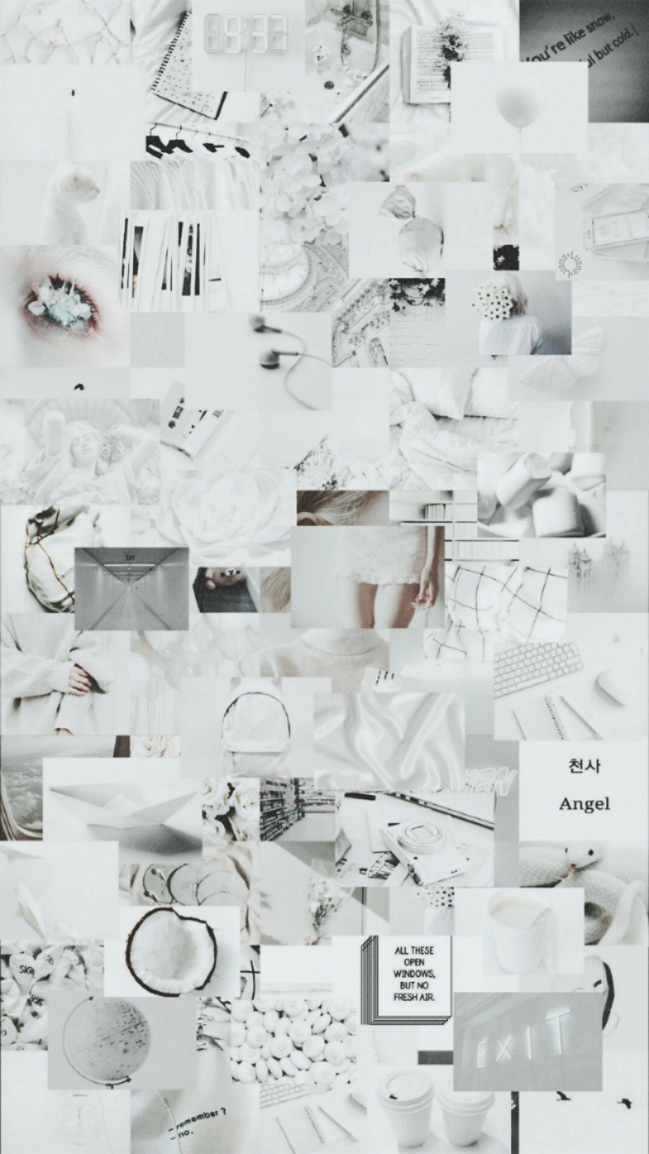 Collage, Moodboard, Grautöne, Ästhetik, Full HD, Sperrbildschirm fürs iPhone