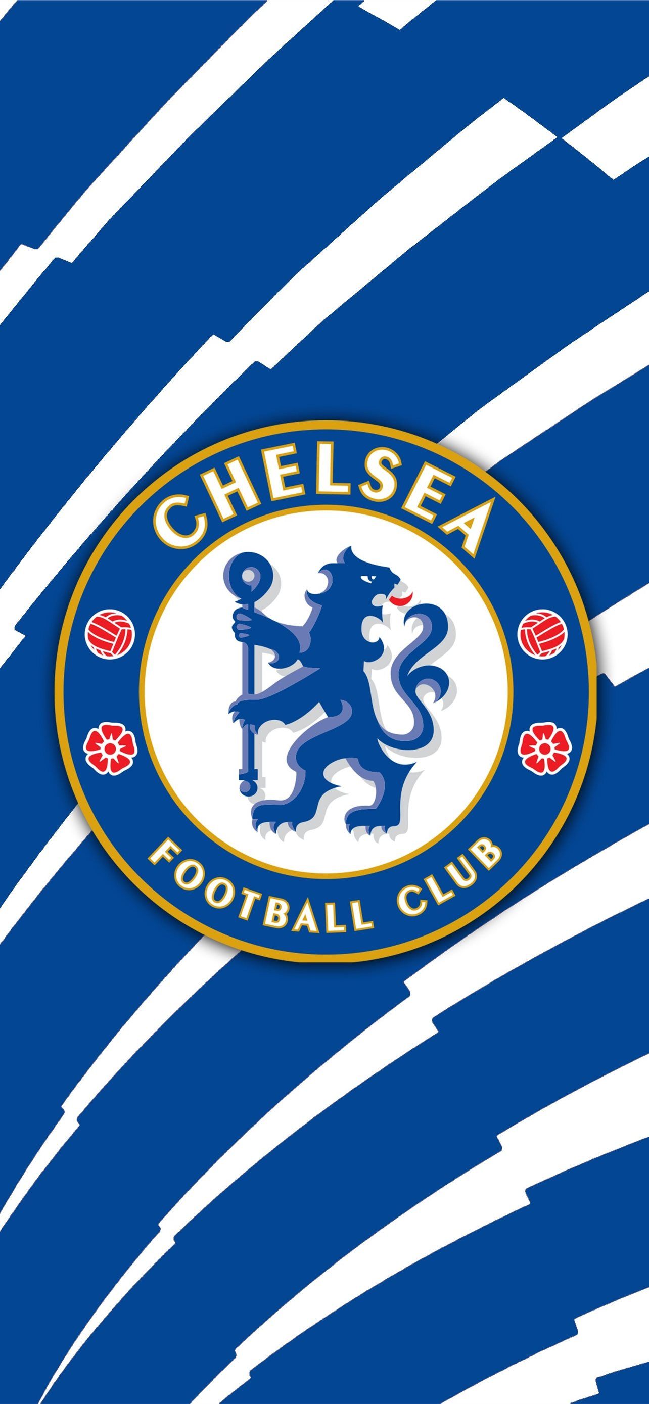 Chelsea FC, Wappen, Streifen, Blau-Weiß, Hochformat, Full HD, Hintergrundbild fürs Handy