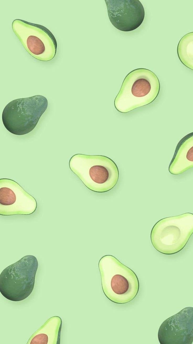 Avocados, Hellgrün, Muster, Obst, Pastell, HD, Sperrbildschirm fürs iPhone
