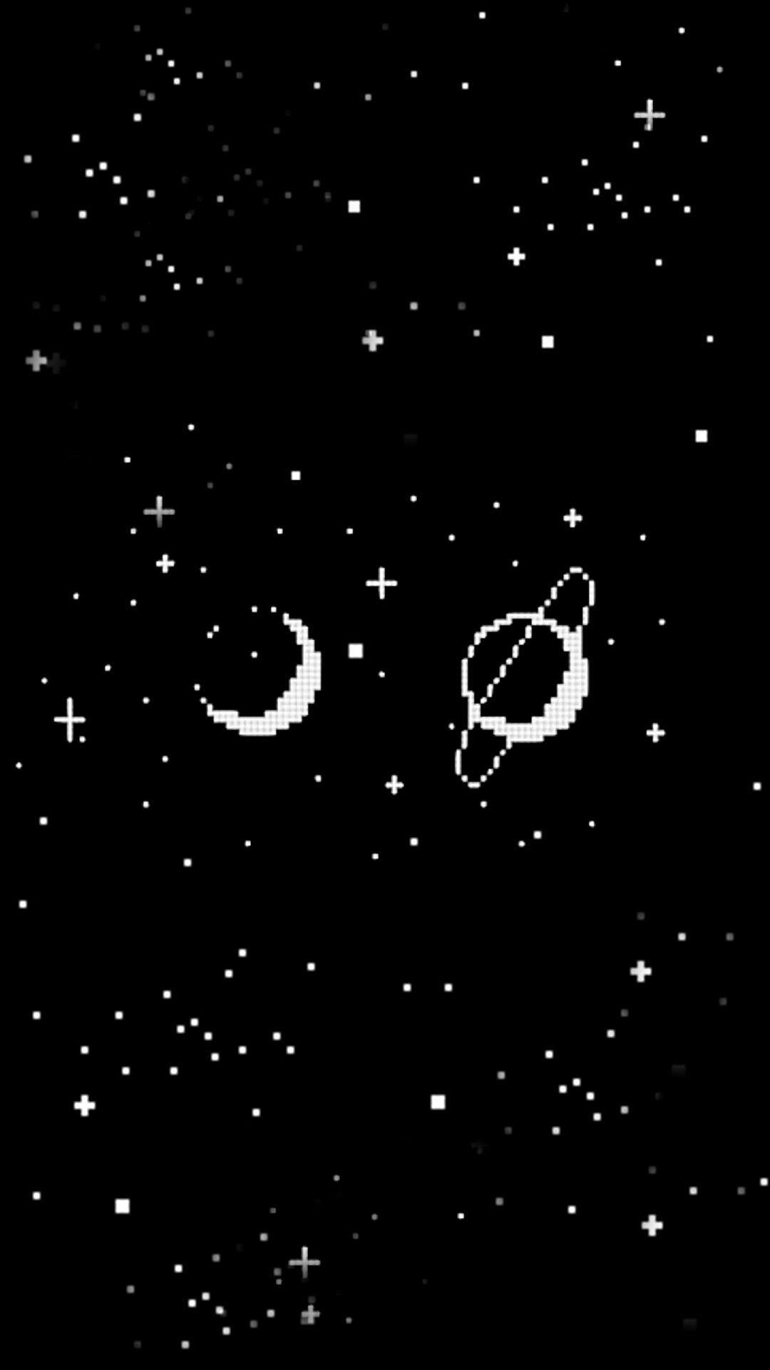 Mond, Planeten, Sterne, Weltraum, Doodle, Schwarz, Full HD, Sperrbildschirm fürs iPhone
