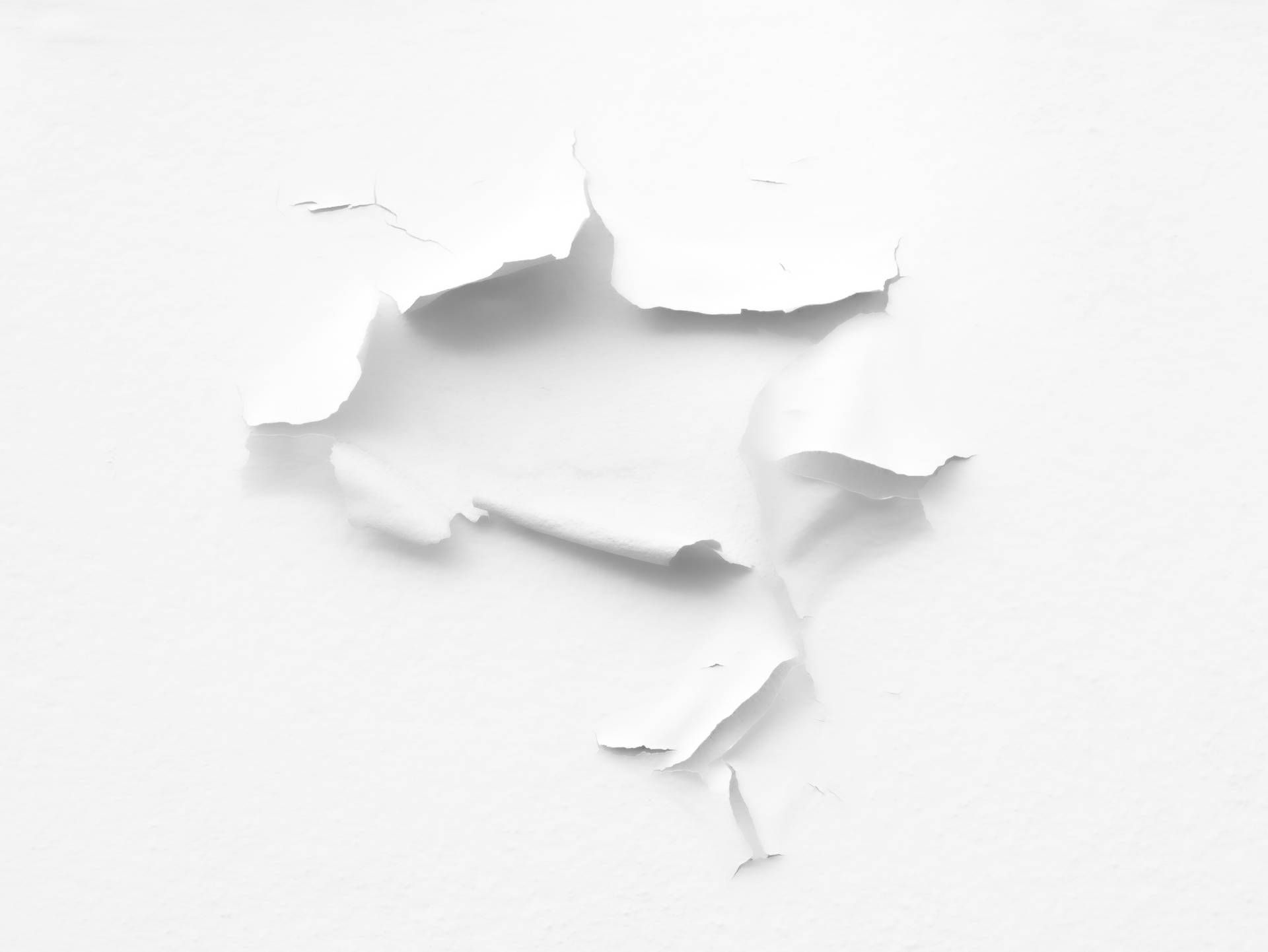 Gerissenes Papier, Loch, Weiß, 3D, Textur, Full HD, iPad-Hintergrundbild