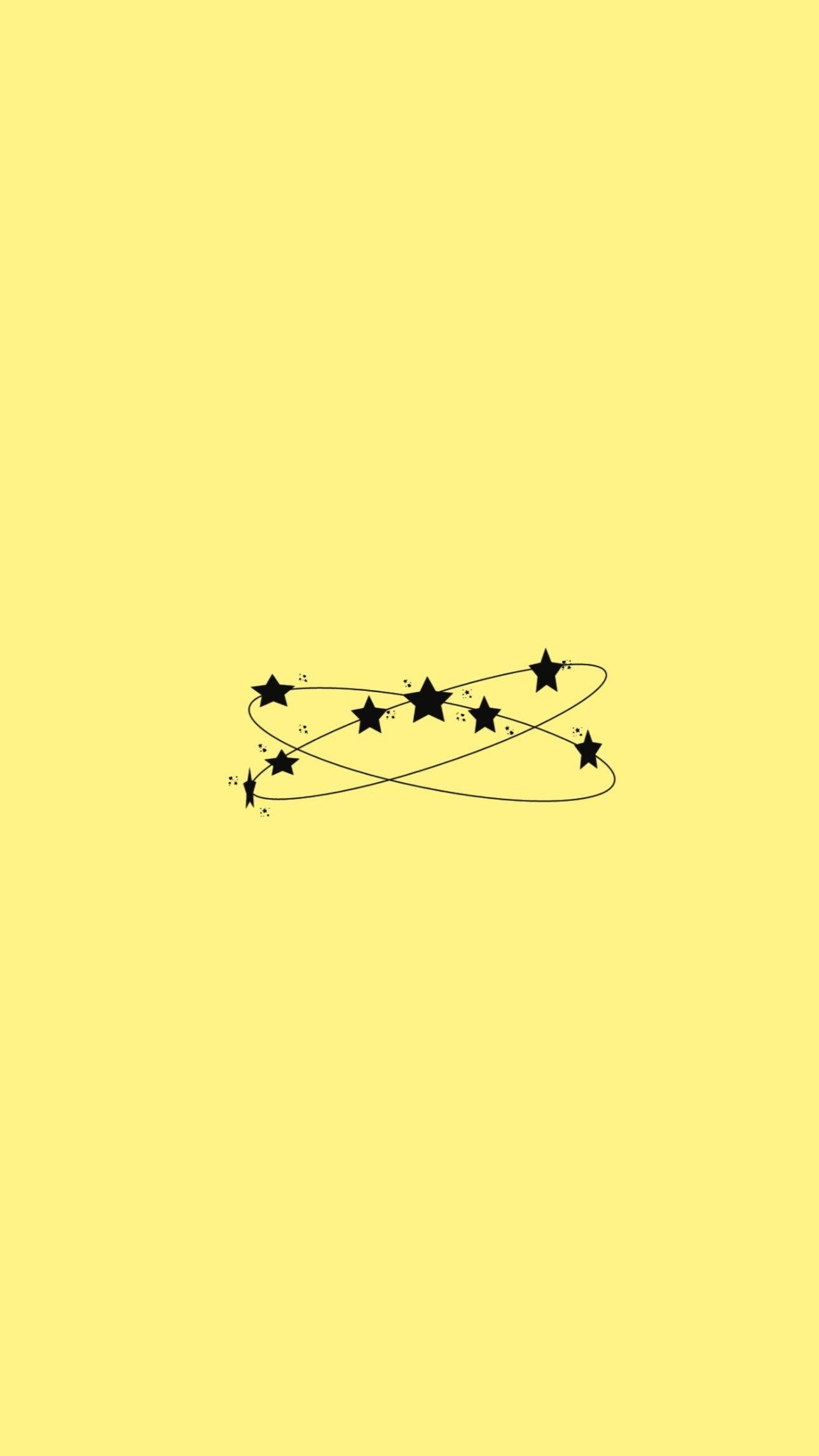 Sterne, Minimalistisch, Hellgelb, Doodle, Full HD, Hintergrundbild fürs Handy