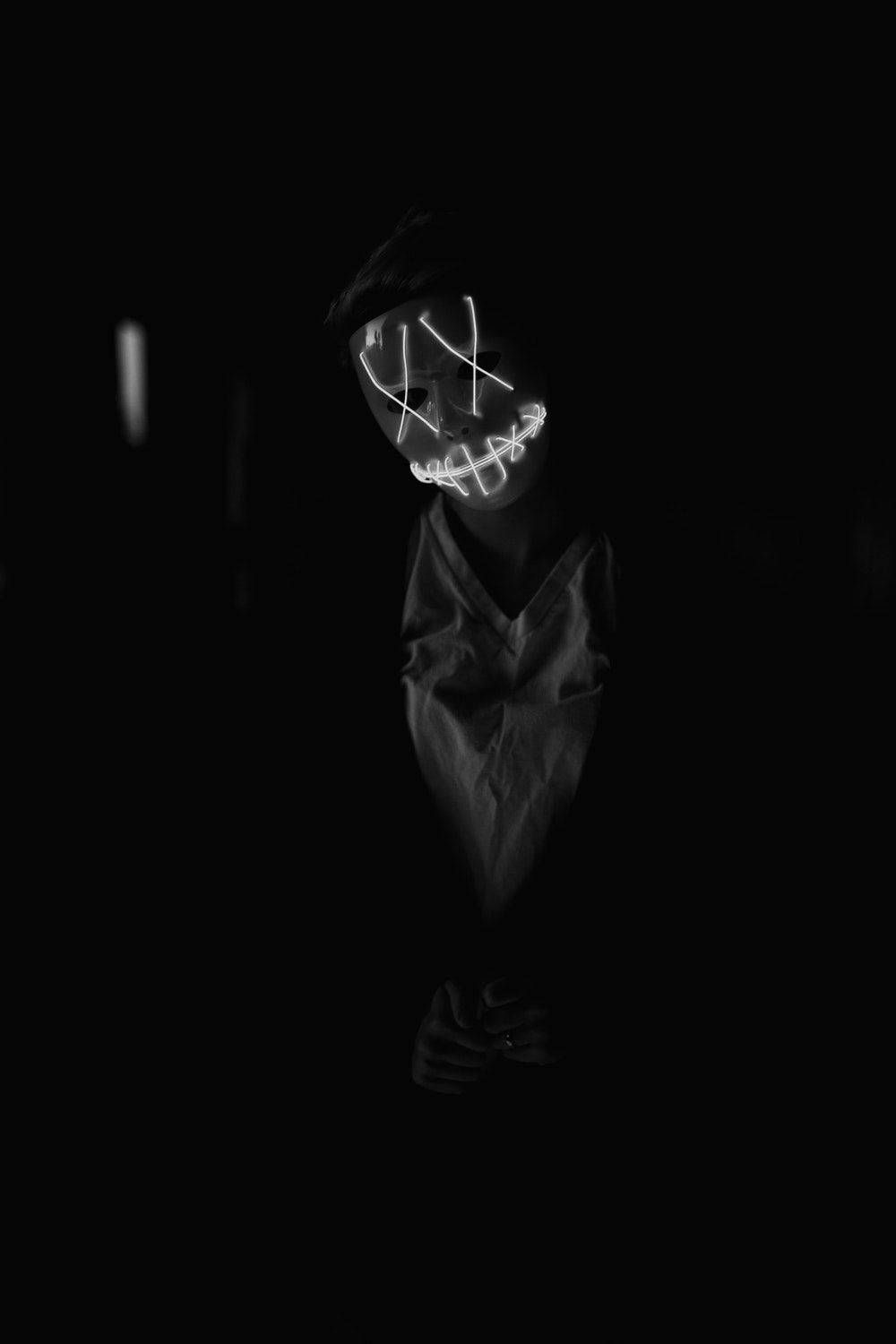 Maske, Kapuze, Mysteriös, Dunkel, Schwarz, Hochformat, HD, Hintergrundbild fürs Handy