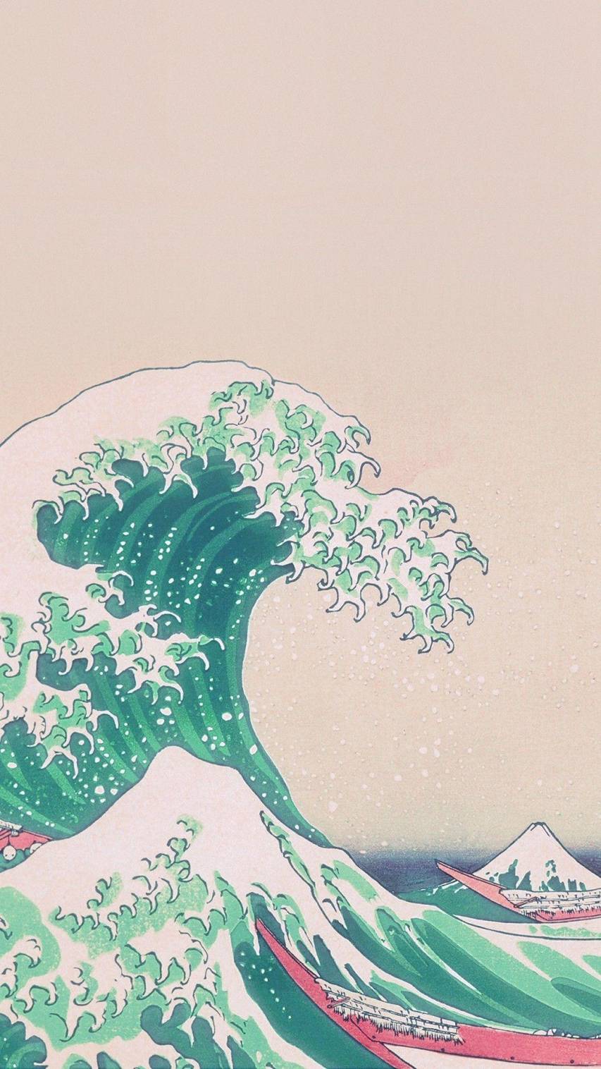 Die große Welle vor Kanagawa, Hokusai, Ukiyo-e, Japanische Kunst, Pastell, HD, iPhone-Hintergrundbild