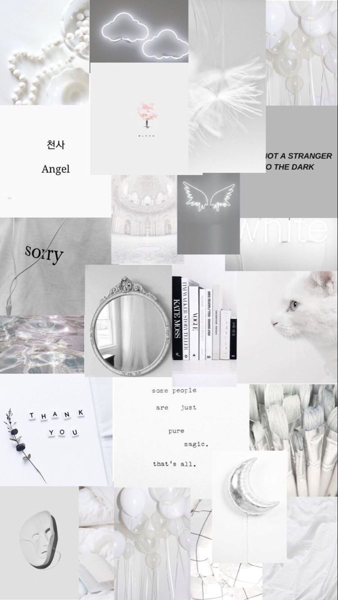 Collage, Neonwolke, Moodboard, Grautöne, Hochformat, Hintergrundbild fürs Smartphone