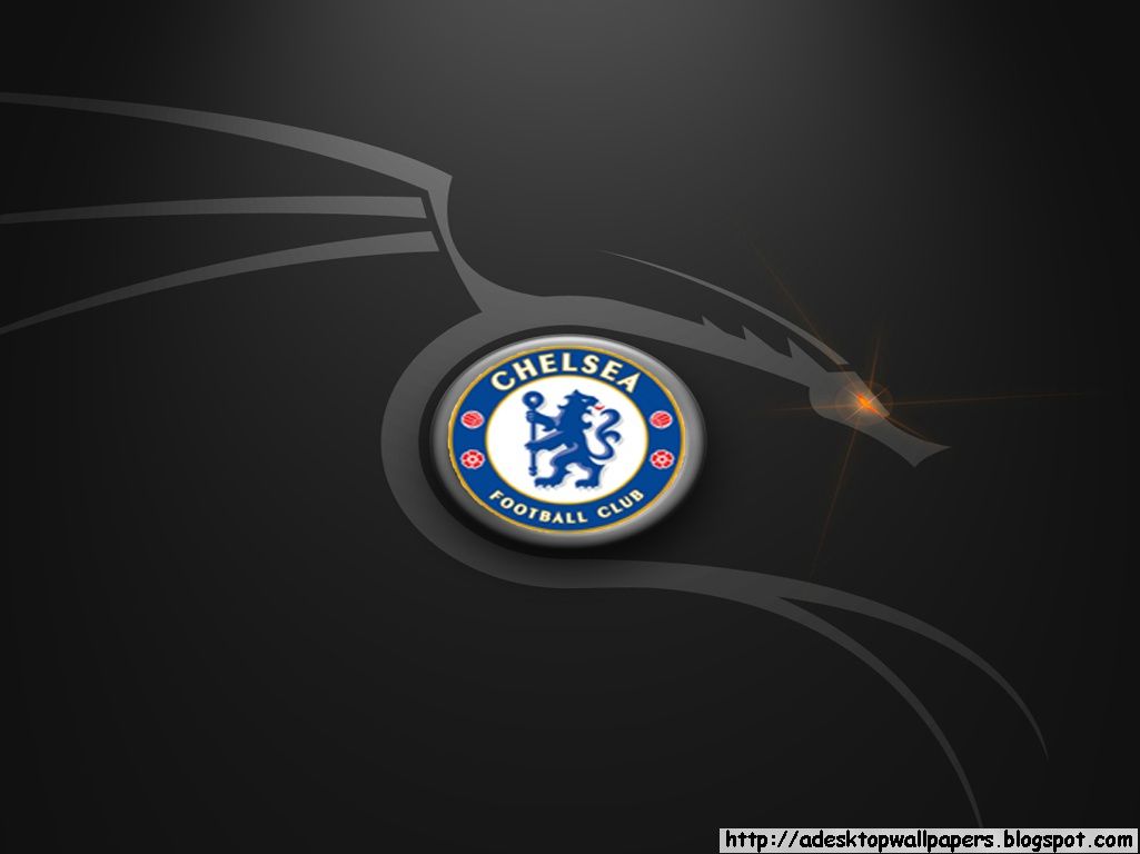Chelsea FC, Wappen, Drache, Schwarzer Hintergrund, Linienkunst, Wallpaper