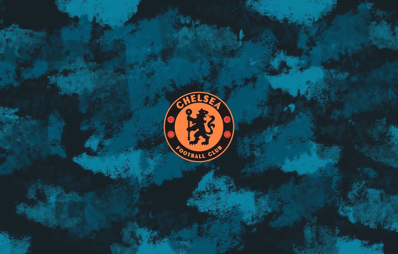 Chelsea FC, Oranges Wappen, Tarnmuster, Türkis, Auswärtstrikot, HD, Desktop-Hintergrund