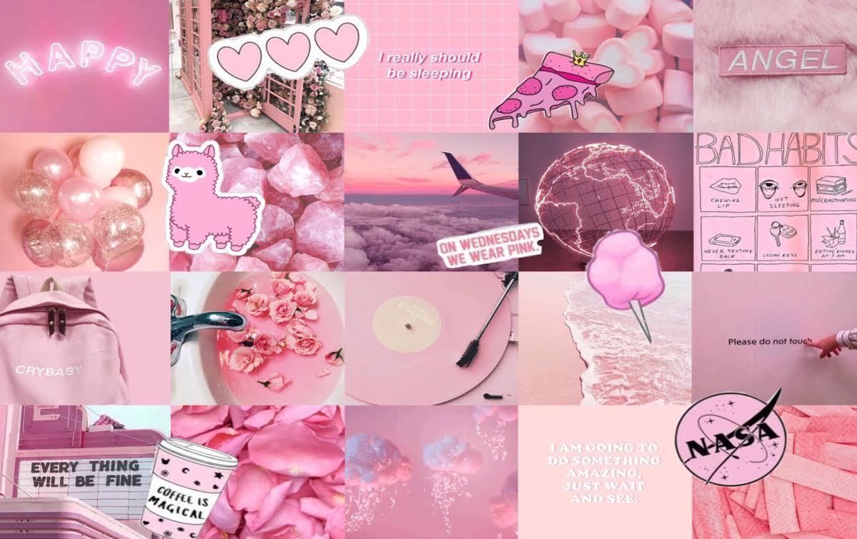 NASA, Collage, Bad Habits, Lama, Pink, Hintergrundbild