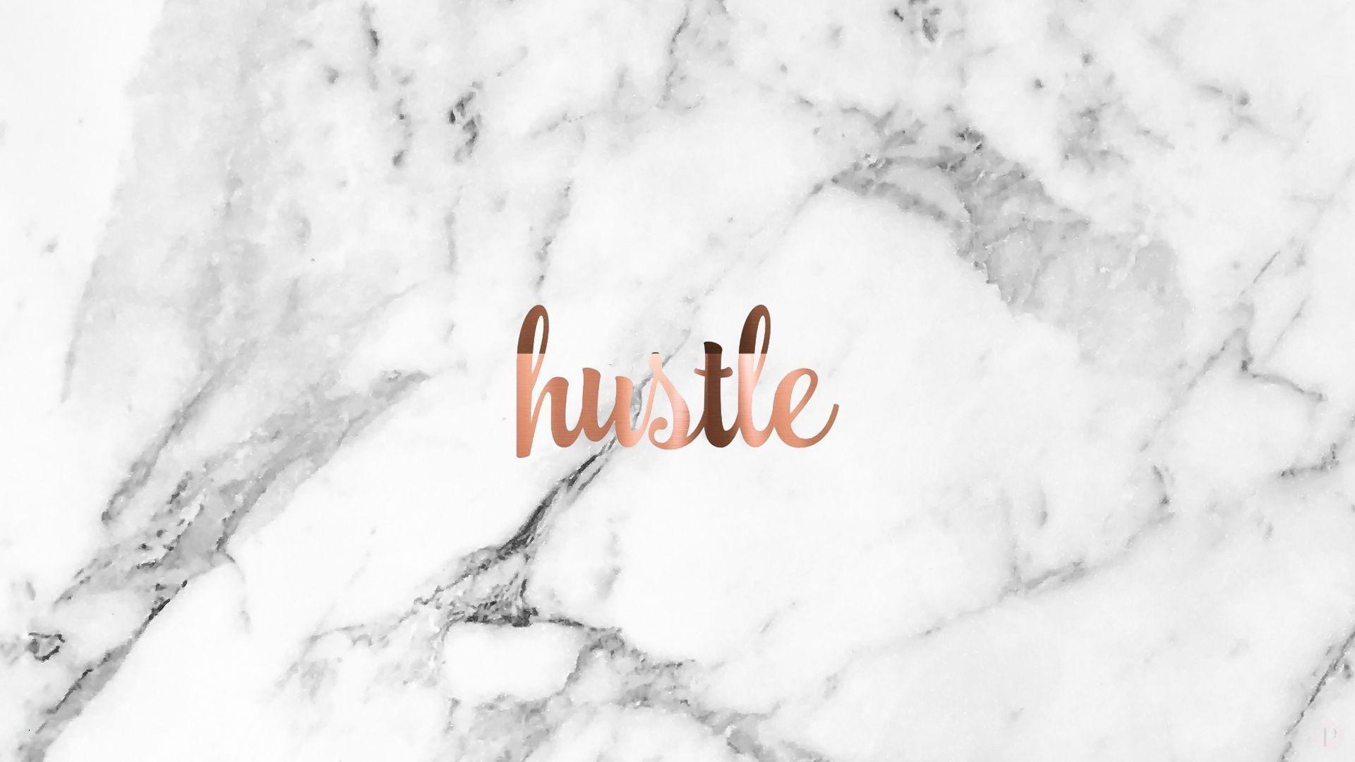 Hustle, Roségold, Marmor, Schriftzug, 16:9, Full-HD-Hintergrundbild für den Desktop