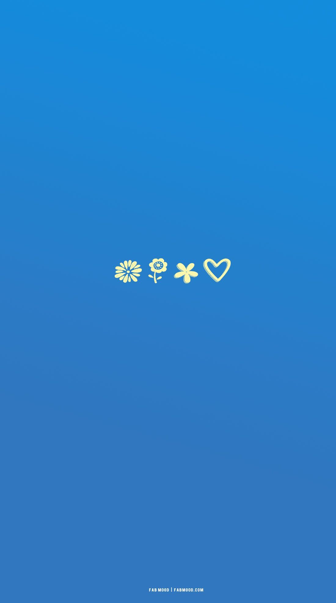 Emojis, Blauer Verlauf, Herz, Minimalistisch, Hochformat, Full HD, Handy-Hintergrundbild