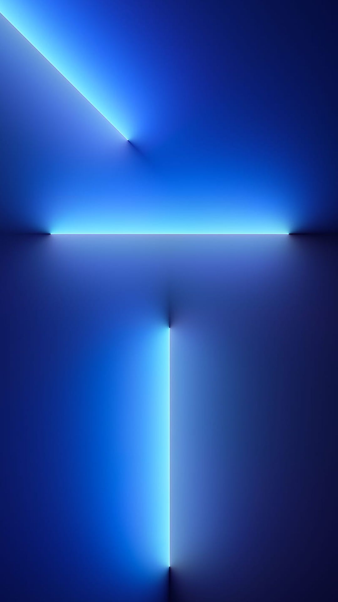 Neonröhren, Lichtinstallation, Blaues Licht, Ecke, Minimalistisch, Full HD, iPhone-Hintergrundbild