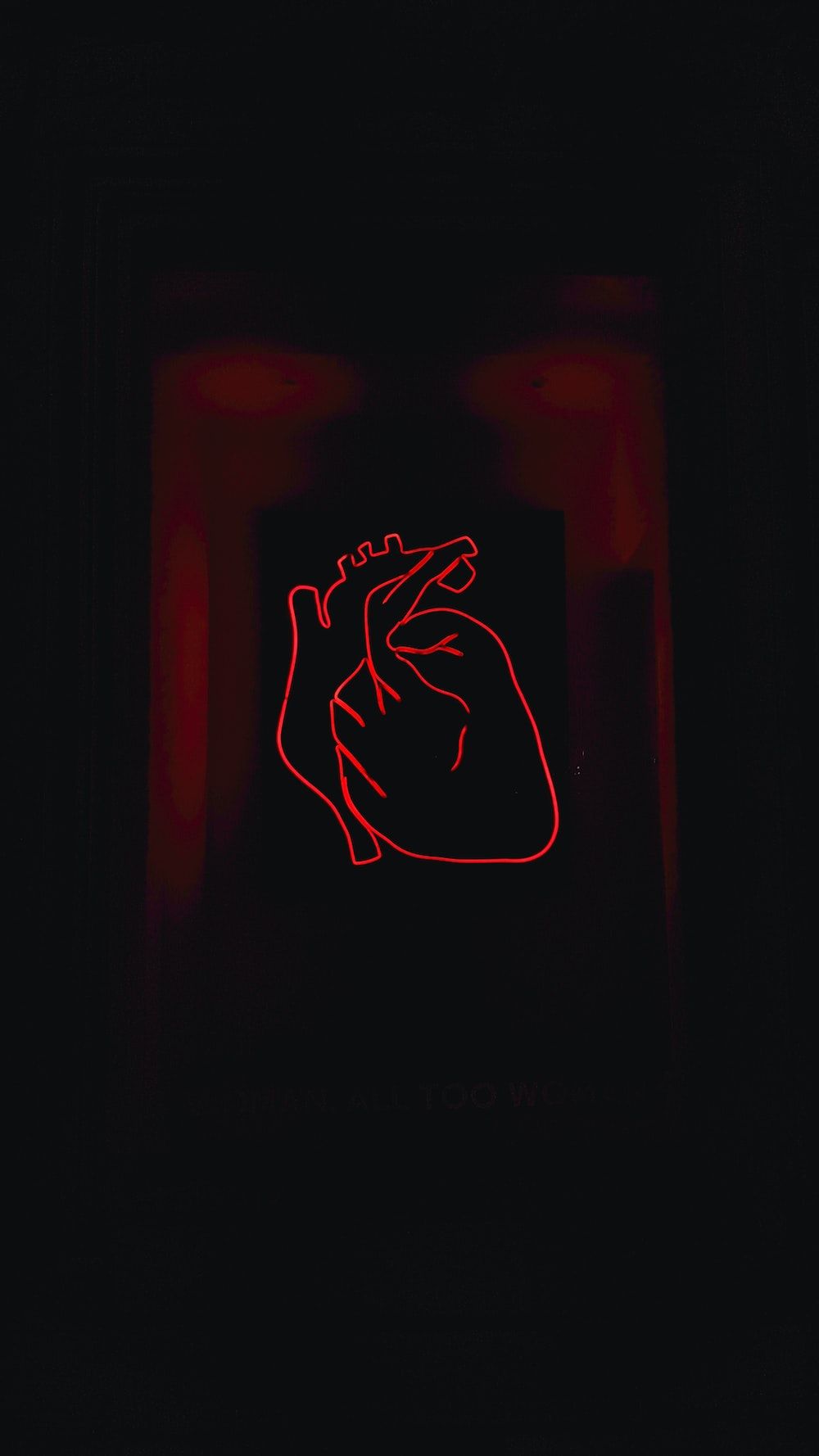Herz, Linienzeichnung, Rote Linien, Dunkel, HD, Handy-Hintergrund im Hochformat