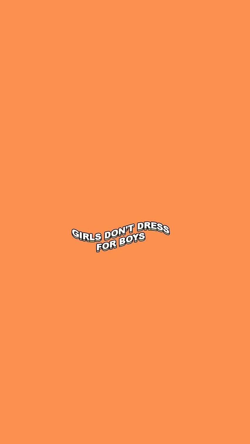 Orangefarbener Hintergrund, Minimalistisch, Typografie, HD, Sperrbildschirm fürs iPhone