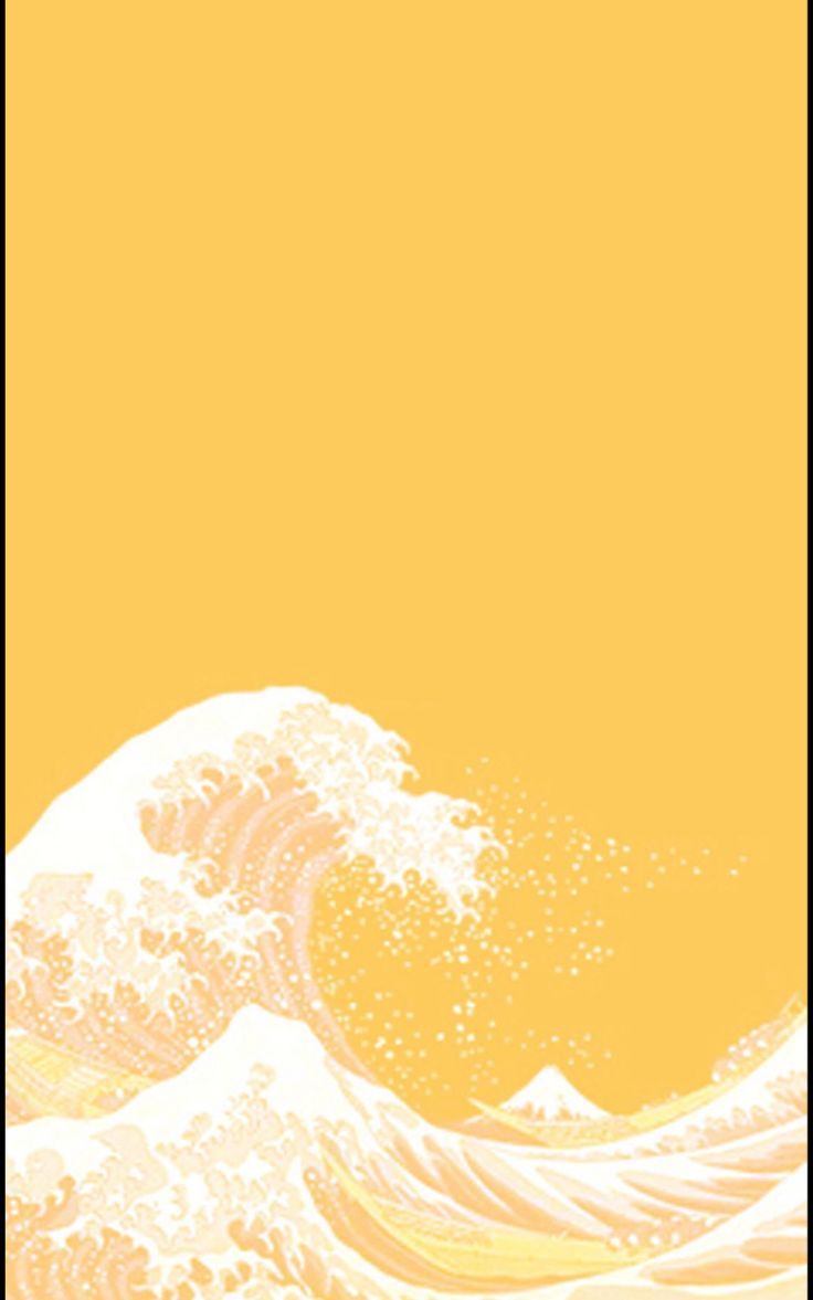 Die große Welle vor Kanagawa, Hokusai, Welle, Japanische Kunst, Gelber Hintergrund, Sperrbildschirm