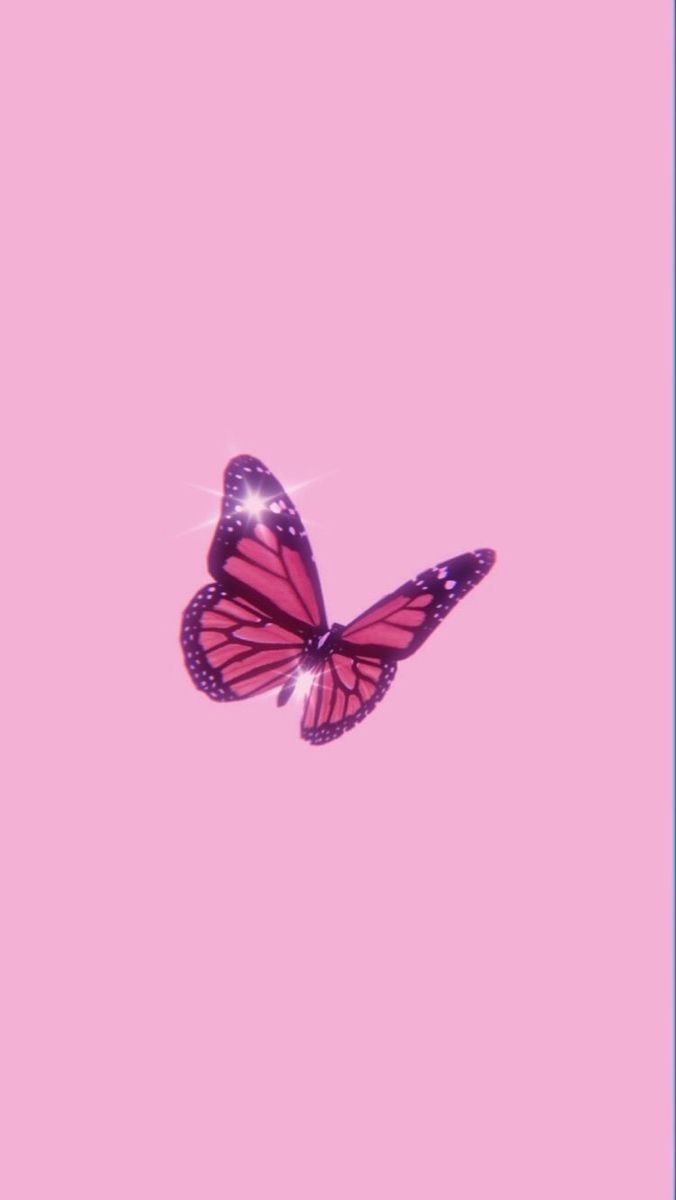 Schmetterling, Rosa Hintergrund, Minimalismus, Glitzer, Wallpaper