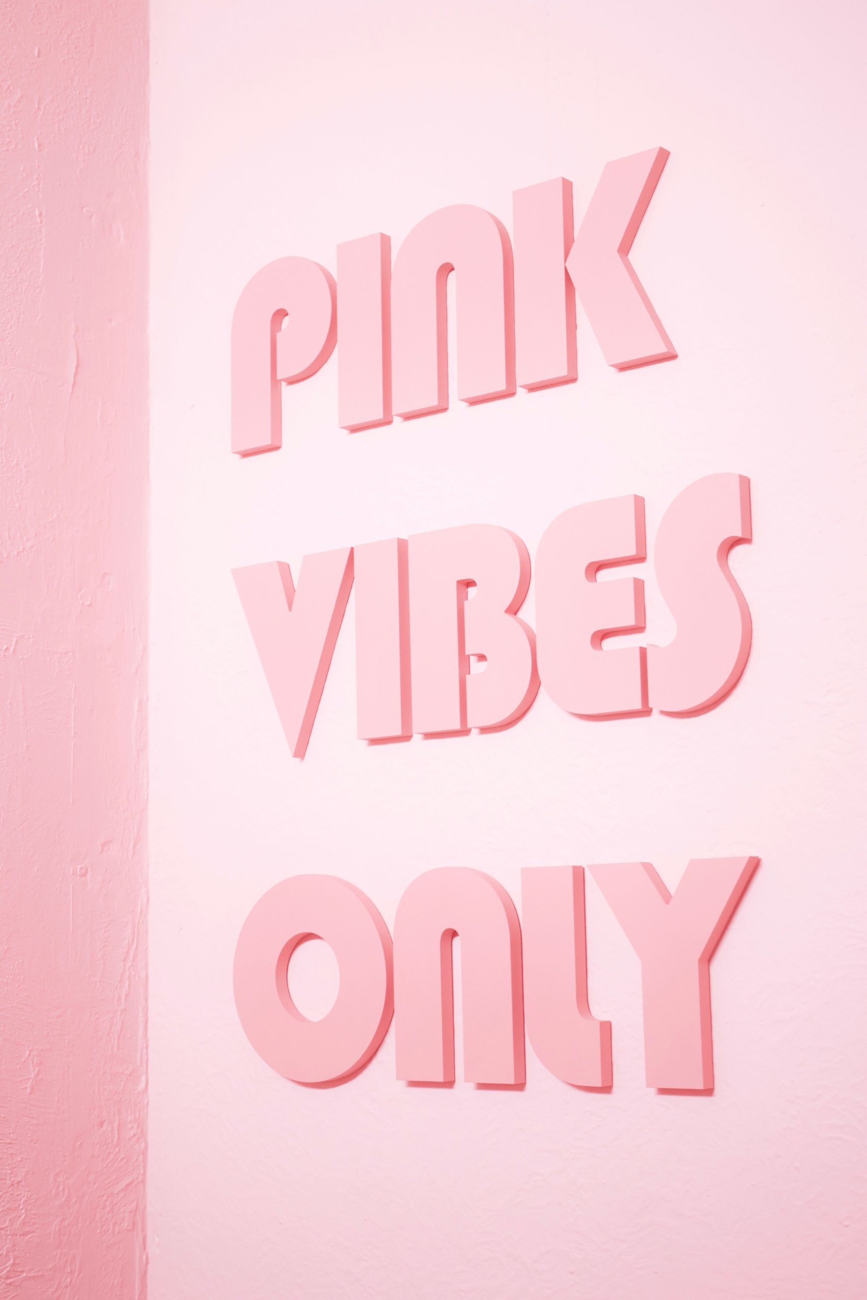 Pink vibes only, Schriftzug, Typografie, Pink, QHD+, Hintergrundbild fürs Tablet