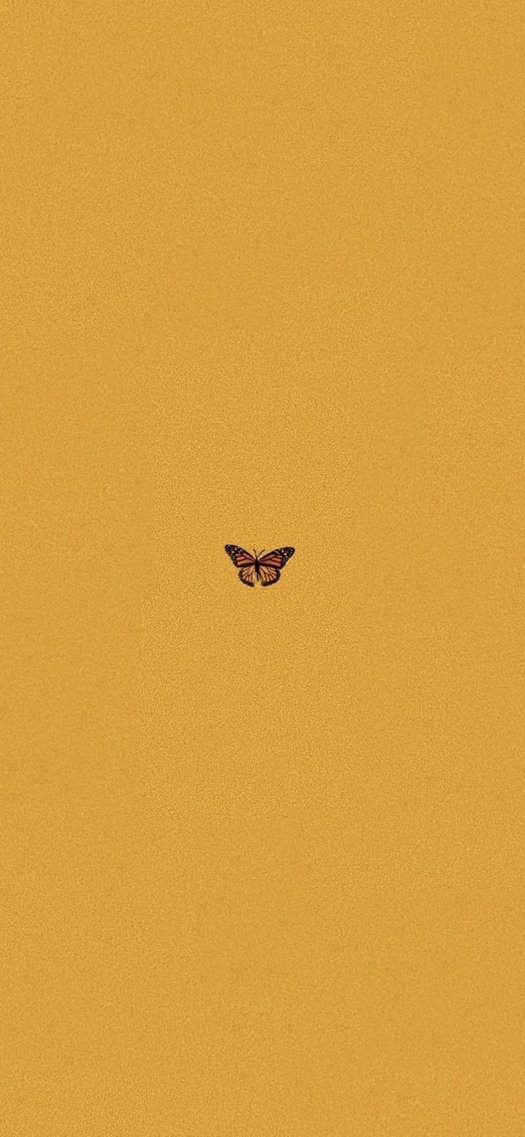 Schmetterling, Minimalistisch, Senfgelb, Hochformat, Hintergrundbild fürs Smartphone