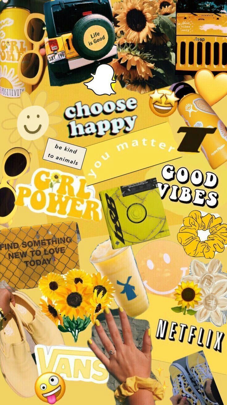 Collage, Choose Happy, Smiley, Netflix, Sticker, HD, Handy-Hintergrund im Hochformat
