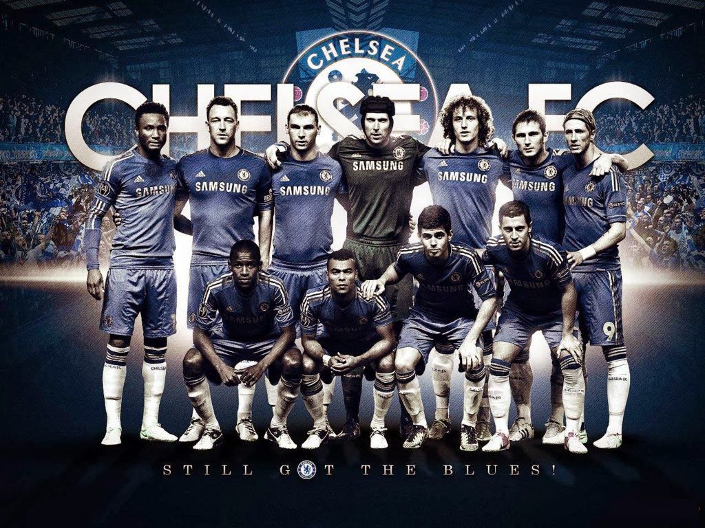 Chelsea FC, Mannschaftsfoto, Fußballspieler, Samsung, The Blues, Hintergrundbild fürs iPad