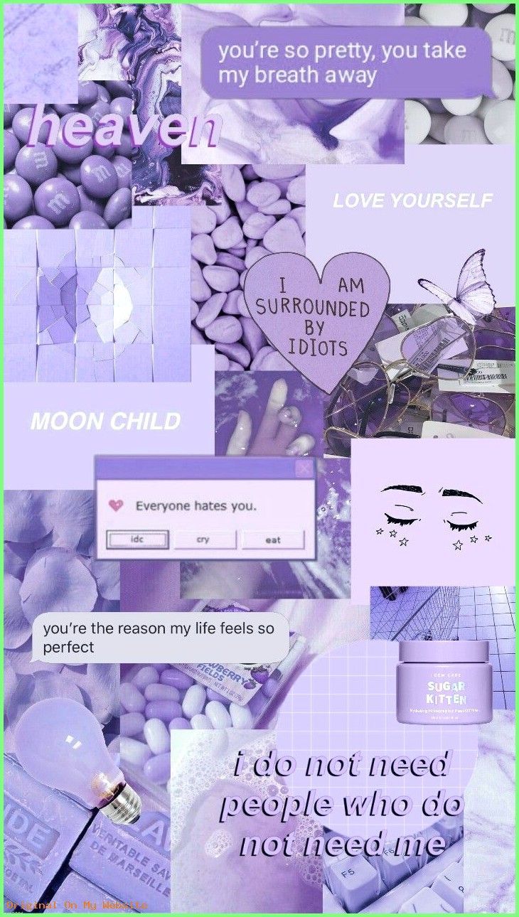 Collage, Pastelllila, Sprüche, Moodboard, Heaven, HD, Hintergrundbild fürs Handy