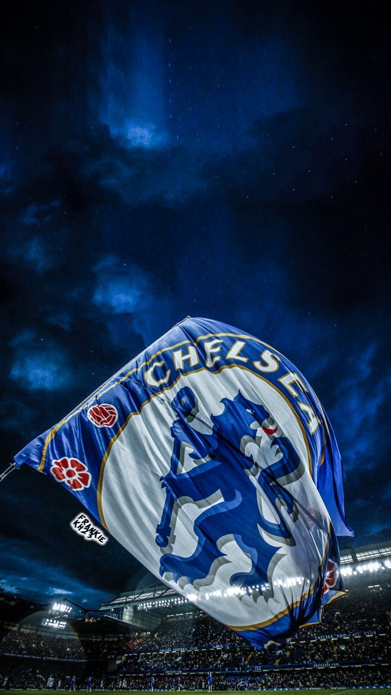 Chelsea FC, Wappen, Fahne, Stadion, Hochformat, Full HD, Hintergrundbild fürs Handy