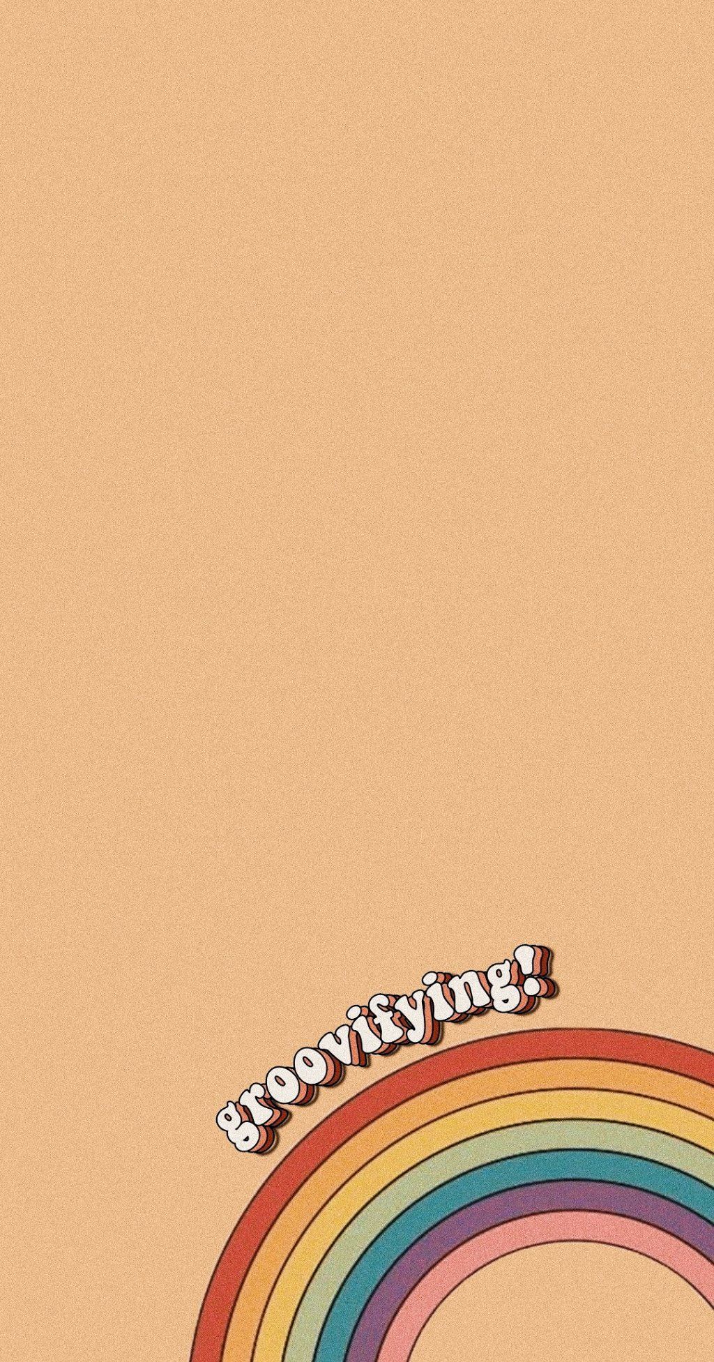Regenbogen, Schriftzug, Boho, Beige, Minimalismus, HD, Handy-Hintergrund im Hochformat