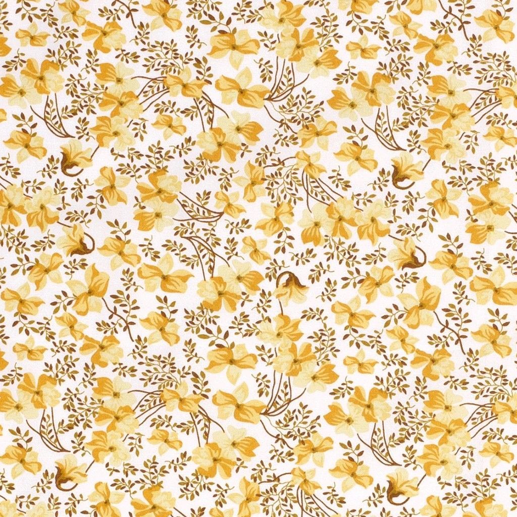 Blumenmuster, Gelbe Blüten, Illustration, Floral, Hintergrundbild für iPad und Tablet