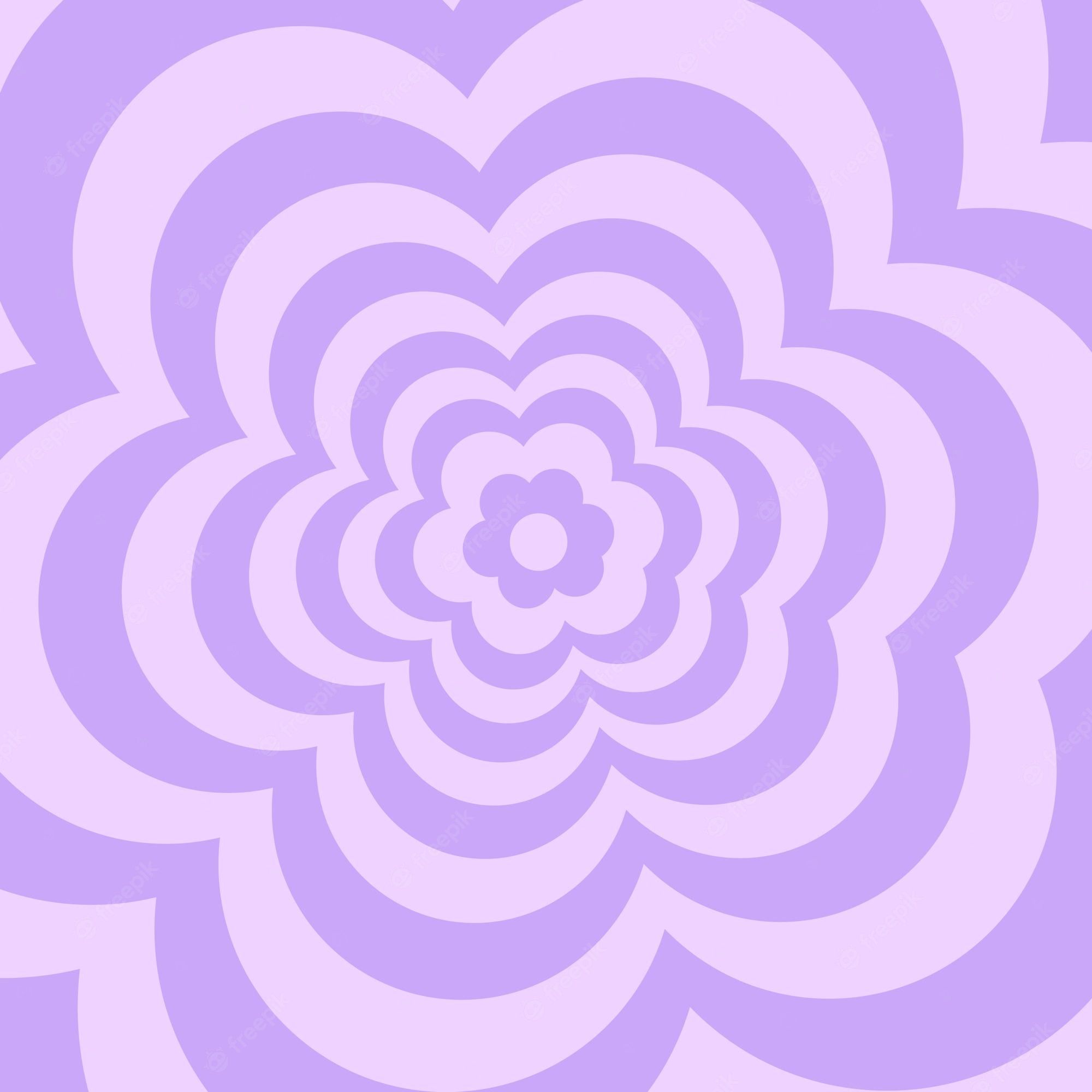 Blumenform, Konzentrisch, Pastelllila, Retro, Muster, Hintergrundbild für iPad und Tablet