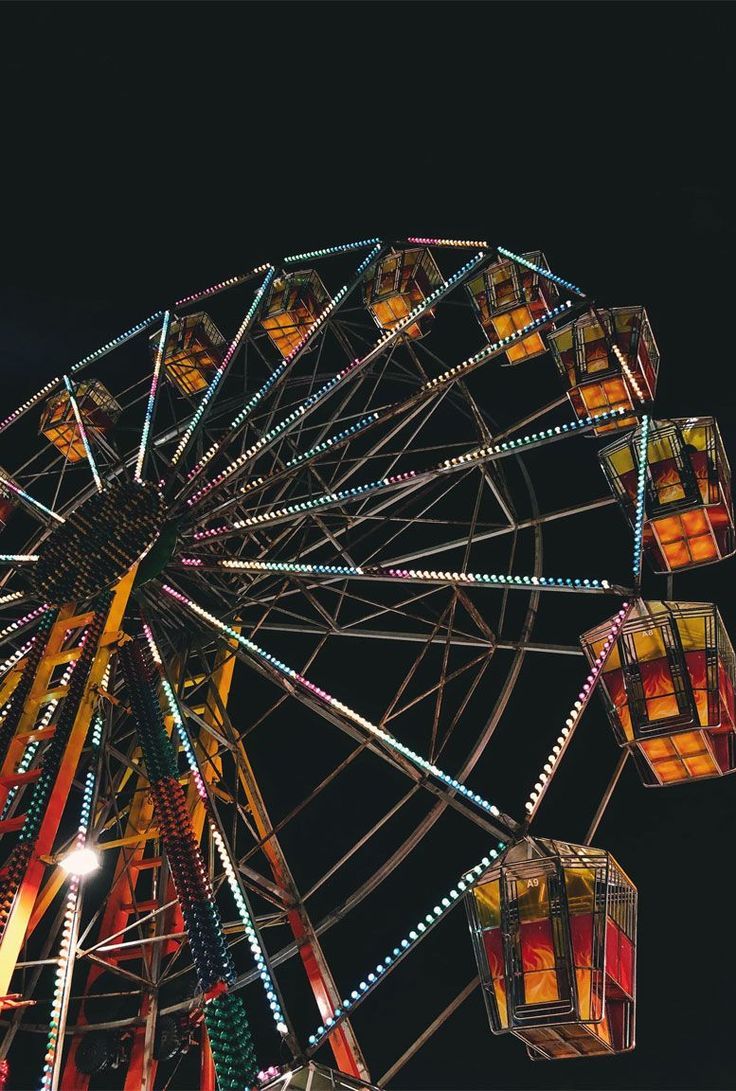 Riesenrad, Gondeln, Nacht, Beleuchtung, Jahrmarkt, HD, iPad-Hintergrundbild
